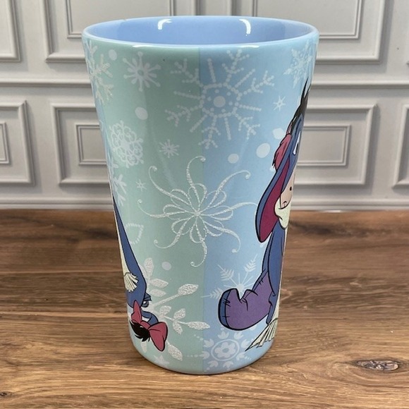 Disney Eeyore Winter Snowflake Mug Blue 16 oz Coffee Cup Winnie the Pooh - Picture 3 of 8